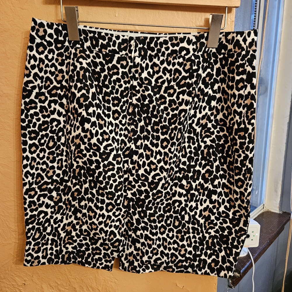 J. Crew animal print cheetah print pencil skirt size 12P